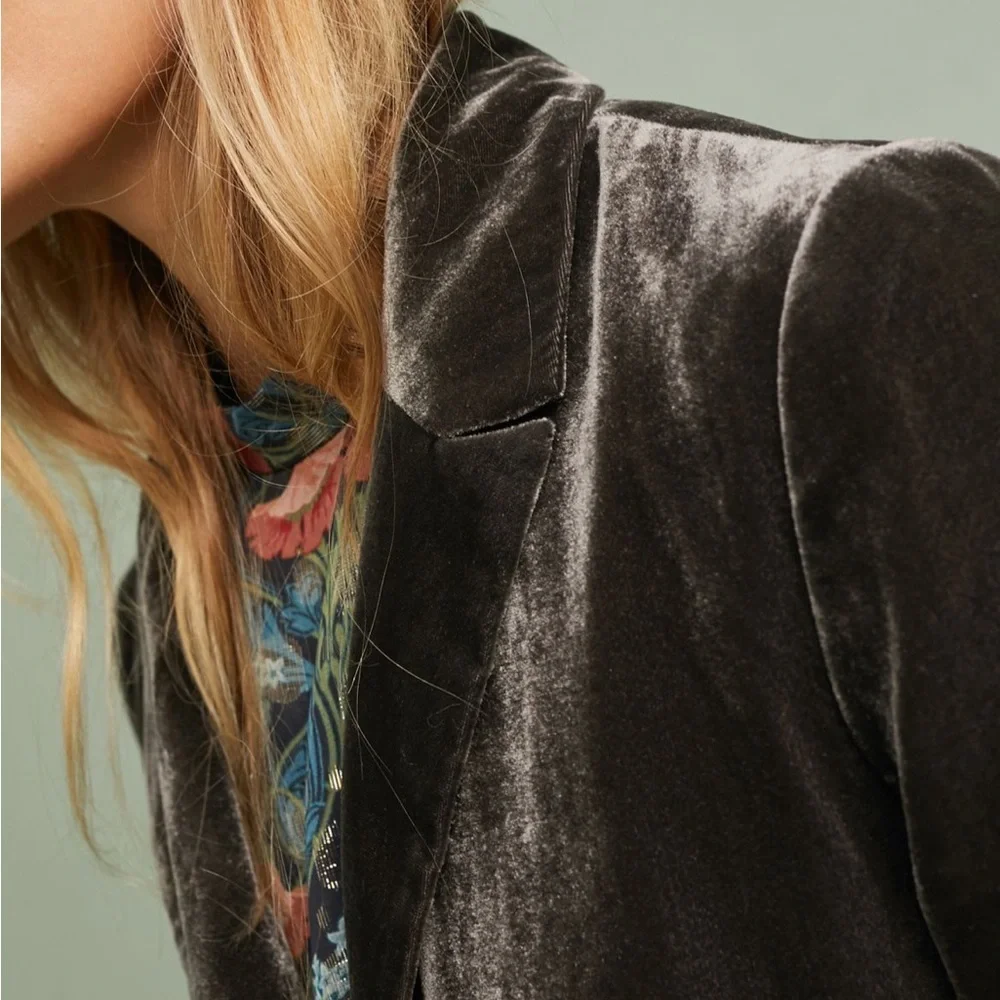 Anthropologie Cartonnier Velvet Blazer Size 4 - Picture 4 of 10